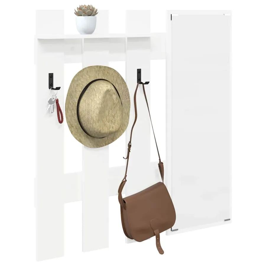 Porte-manteau mural Blanc 100 x 10 x 100 cm Bois d'ingénierie - 3