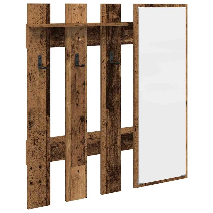 Porte-manteau mural Montage mural Bois ancien 100 x 10 x 100 cm - 2