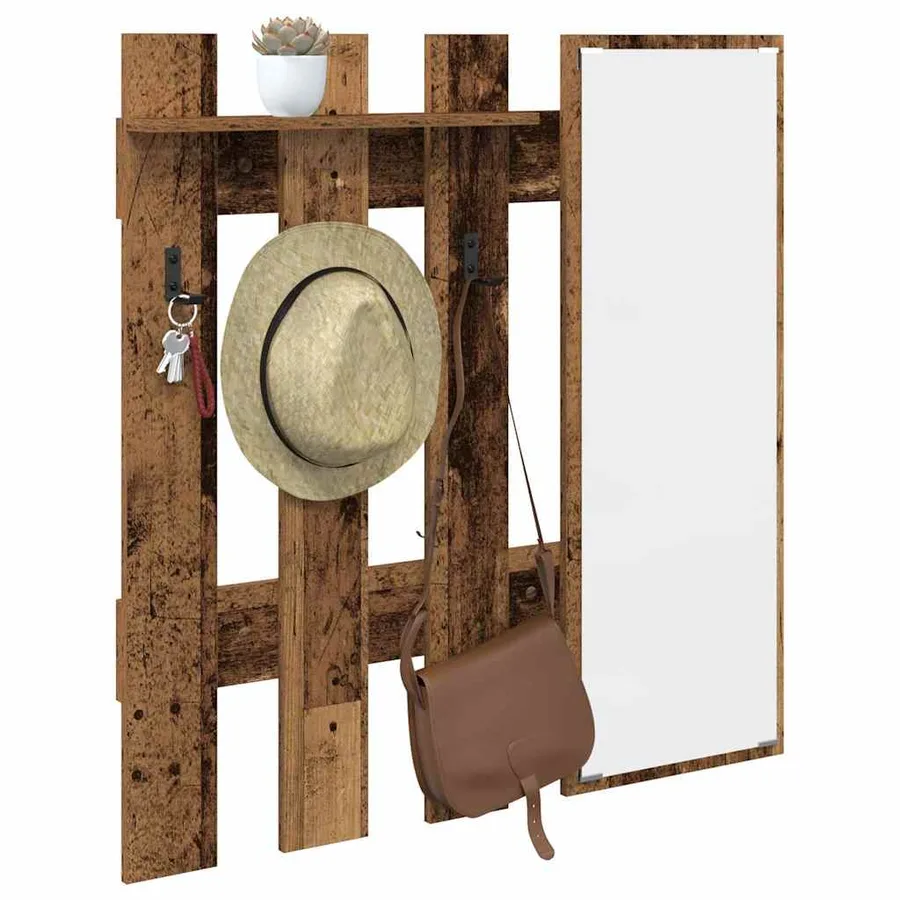 Porte-manteau mural Montage mural Bois ancien 100 x 10 x 100 cm - 3