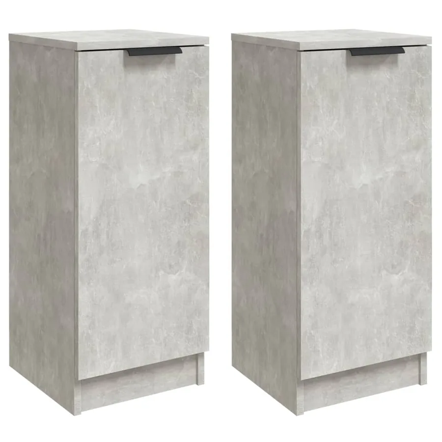 Buffets 2 pcs Gris béton 30x30x70 cm Bois d'ingénierie - 2