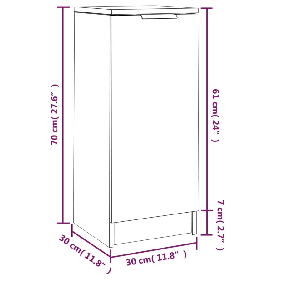 Buffets 2 pcs Gris béton 30x30x70 cm Bois d'ingénierie - 8