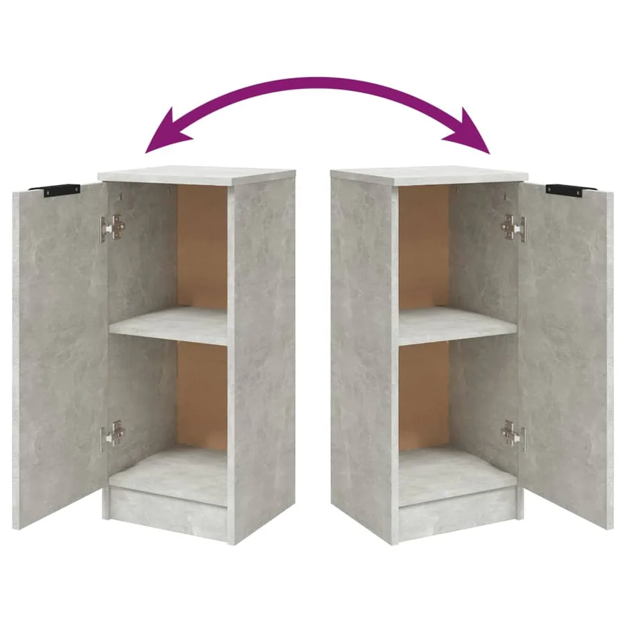 Buffets 2 pcs Gris béton 30x30x70 cm Bois d'ingénierie - 9