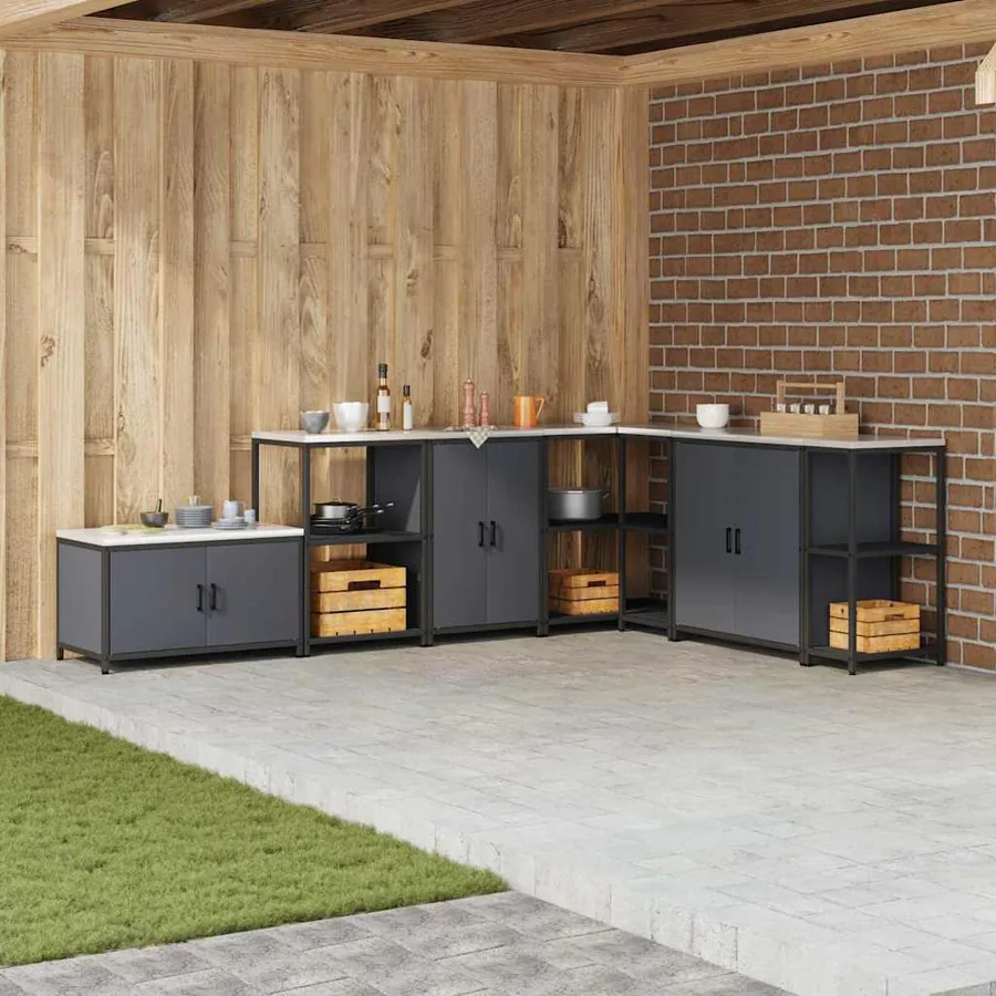 Rangement de cuisine HATTEM Anthracite 60 x 50 x 92 cm Acier