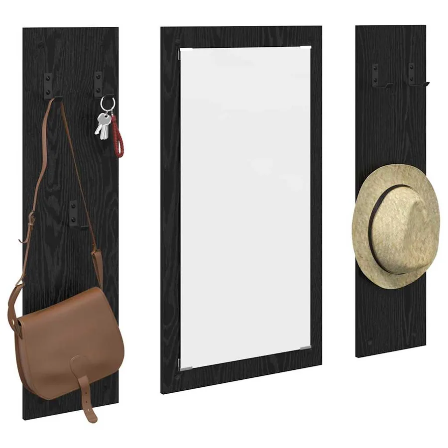 Porte-manteau mural Montage mural Chêne noir 96 x 1,5 x 90 cm - 3