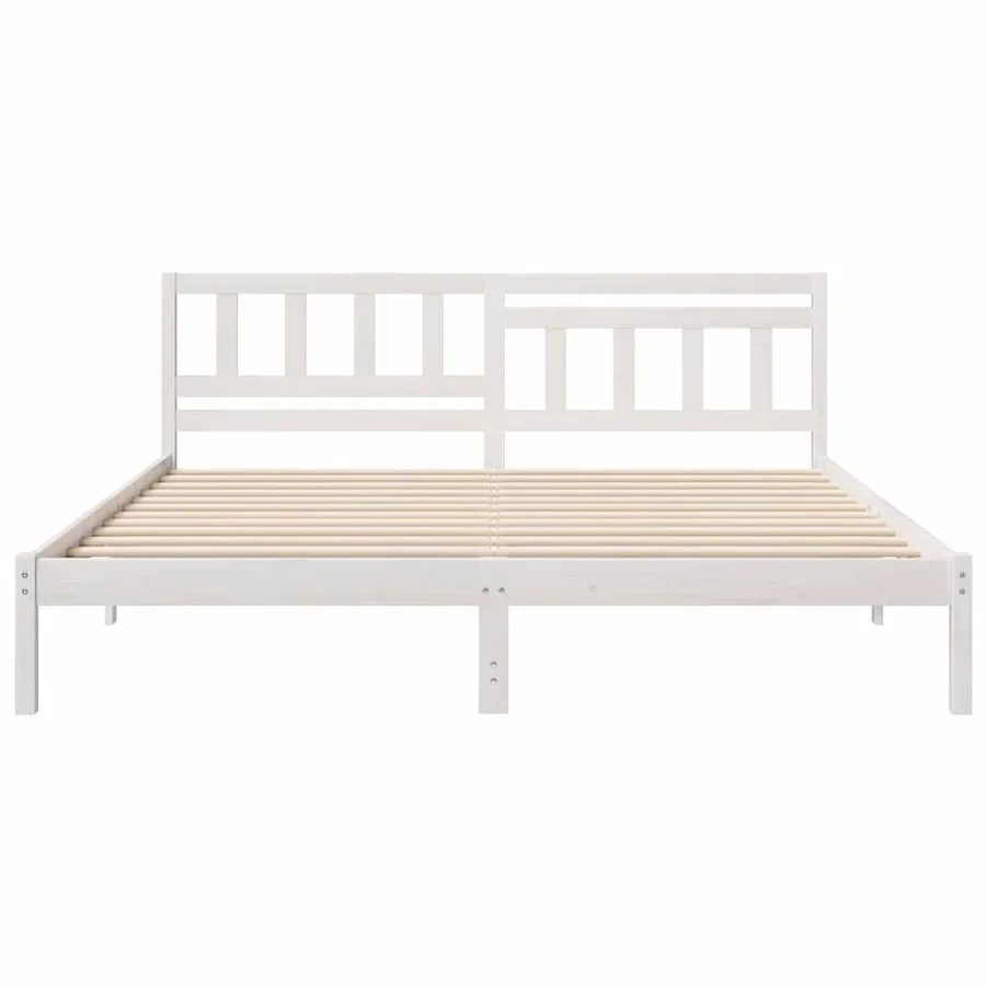Cadre de lit avec tête de lit Blanc 180 x 200 cm Pin massif - 4