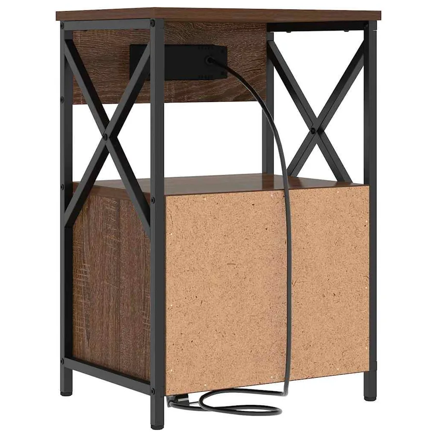 Cabinet de chevet avec tiroir 2 pcs Chêne brun 40 x 31 x 60 cm - 9