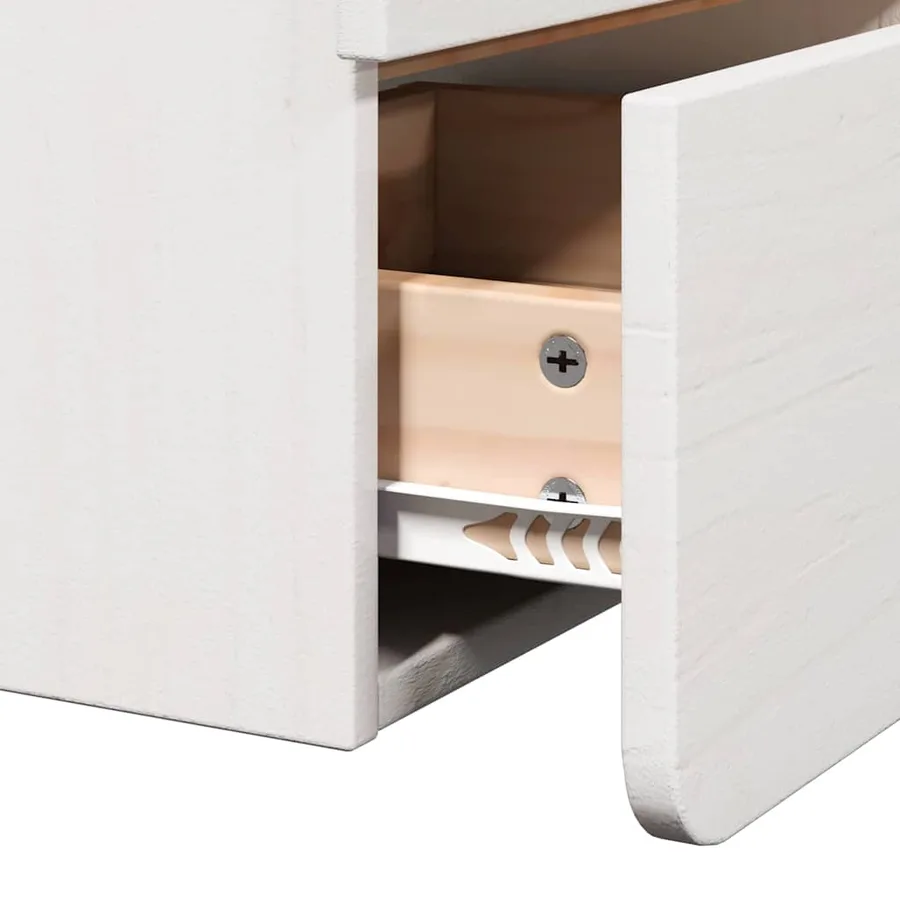 Table de chevet 2 pcs Blanc 39 x 34 x 33 cm Bois de pin massif - 11