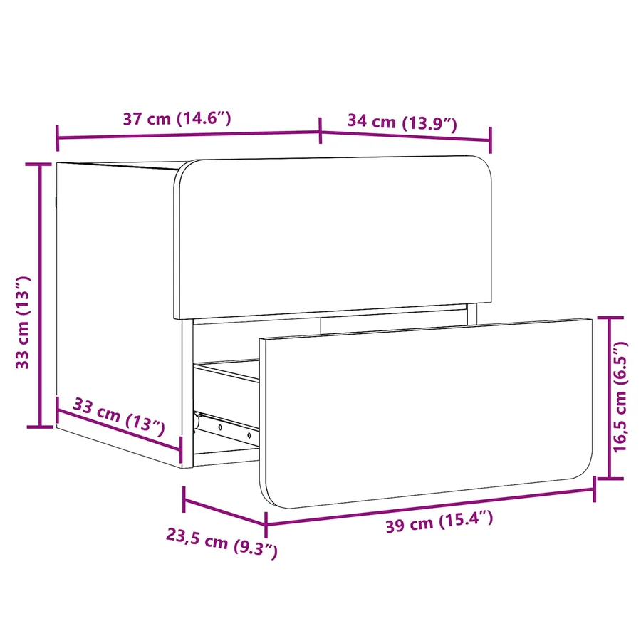 Table de chevet 2 pcs Blanc 39 x 34 x 33 cm Bois de pin massif - 14