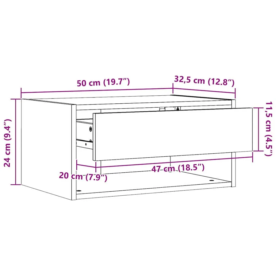 Table de chevet avec tiroir 2 pcs Blanc 50 x 32,5 x 24 cm - 14