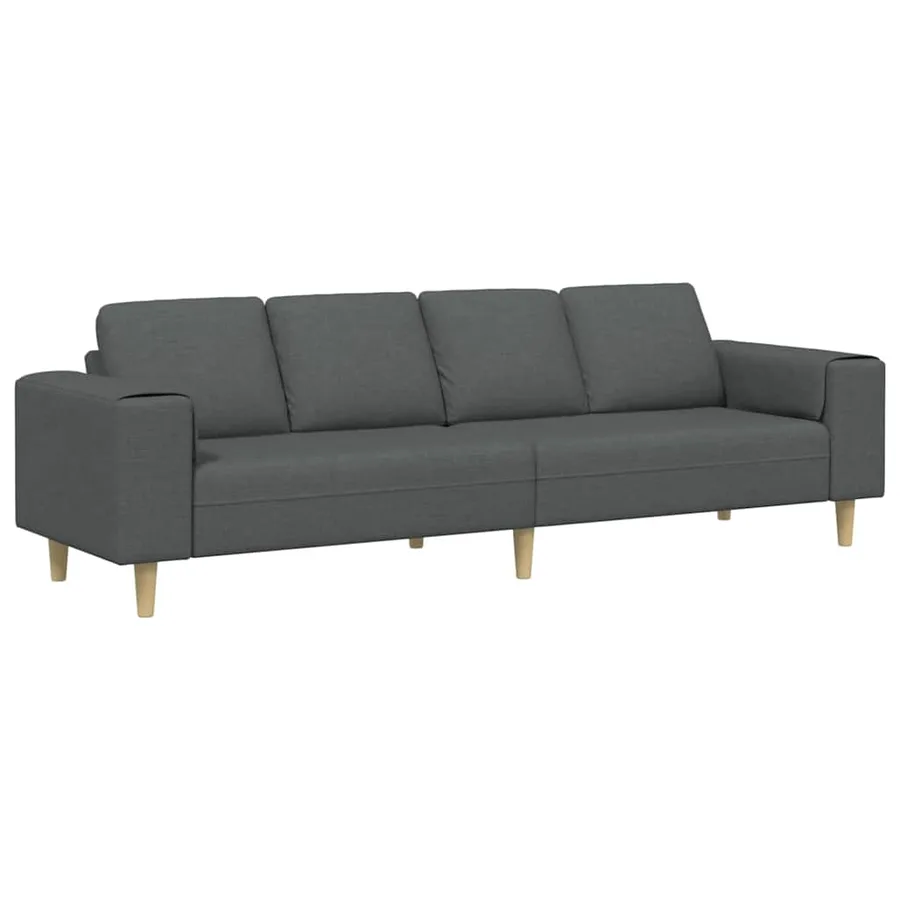 Canapé de salon Gris foncé 250 x 77 x 76 cm Polyester - 2