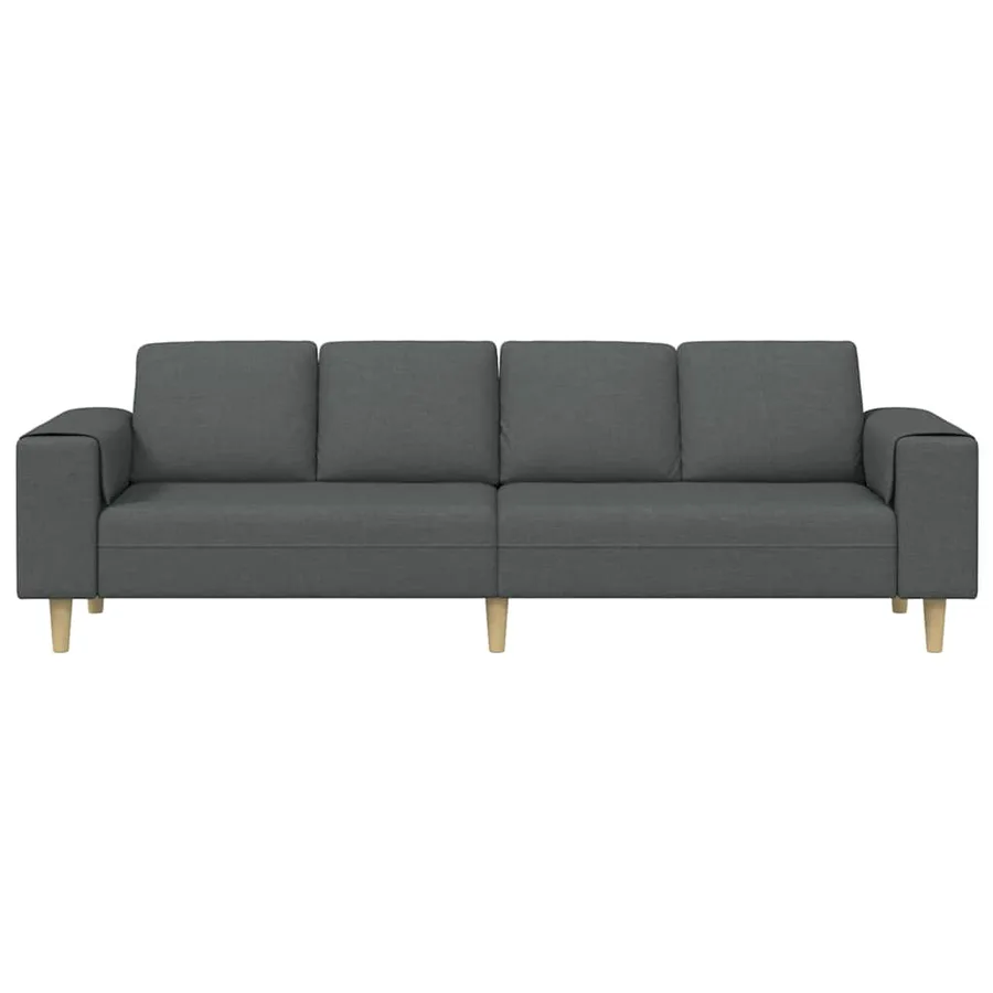 Canapé de salon Gris foncé 250 x 77 x 76 cm Polyester - 4
