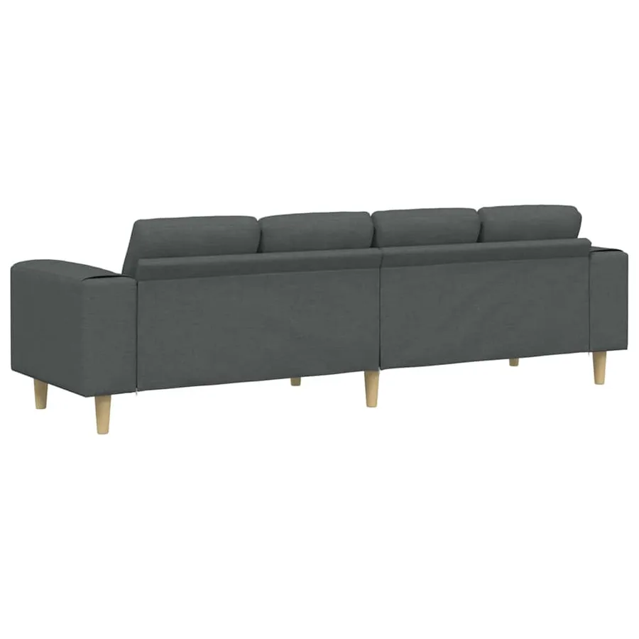 Canapé de salon Gris foncé 250 x 77 x 76 cm Polyester - 6