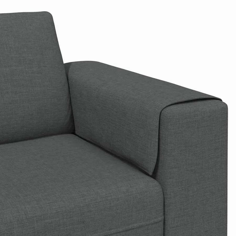 Canapé de salon Gris foncé 250 x 77 x 76 cm Polyester - 7
