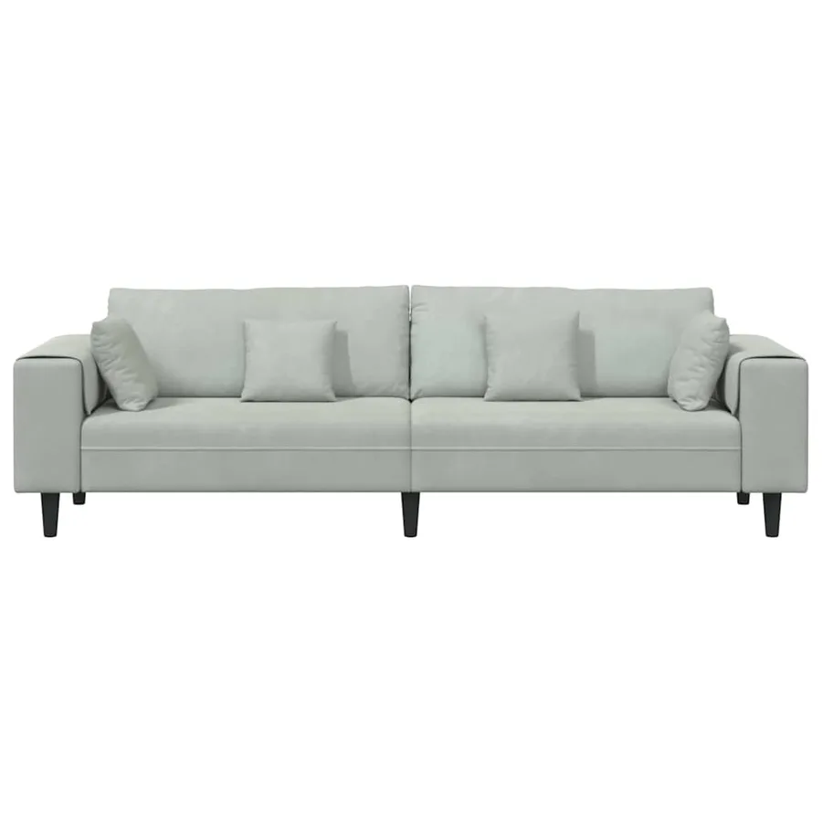 Canapé Gris clair 250 x 77 x 76 cm Velours - 4