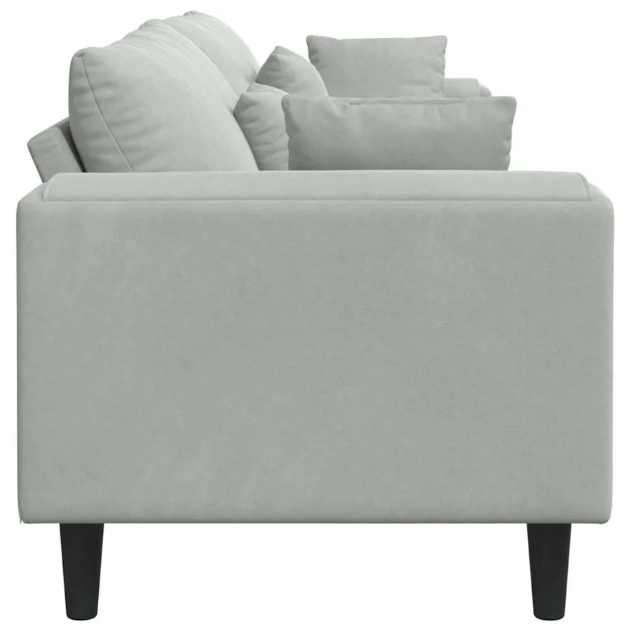 Canapé Gris clair 250 x 77 x 76 cm Velours - 5