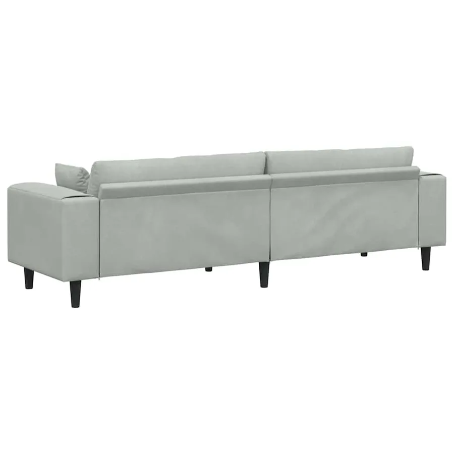Canapé Gris clair 250 x 77 x 76 cm Velours - 6