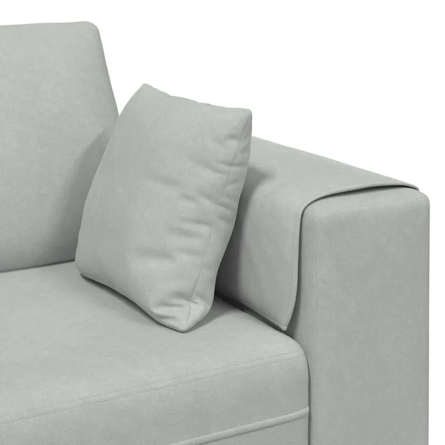 Canapé Gris clair 250 x 77 x 76 cm Velours - 7