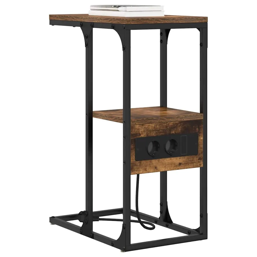 Cabinet de chevet avec tiroir Chêne fumé 41.5 x 26 x 60.5 cm - 3