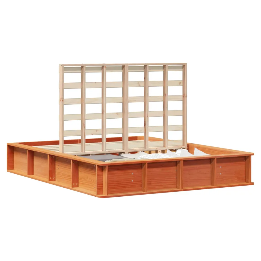 Cadre de lit Cire marron 150 x 200 cm Bois de pin massif - 2