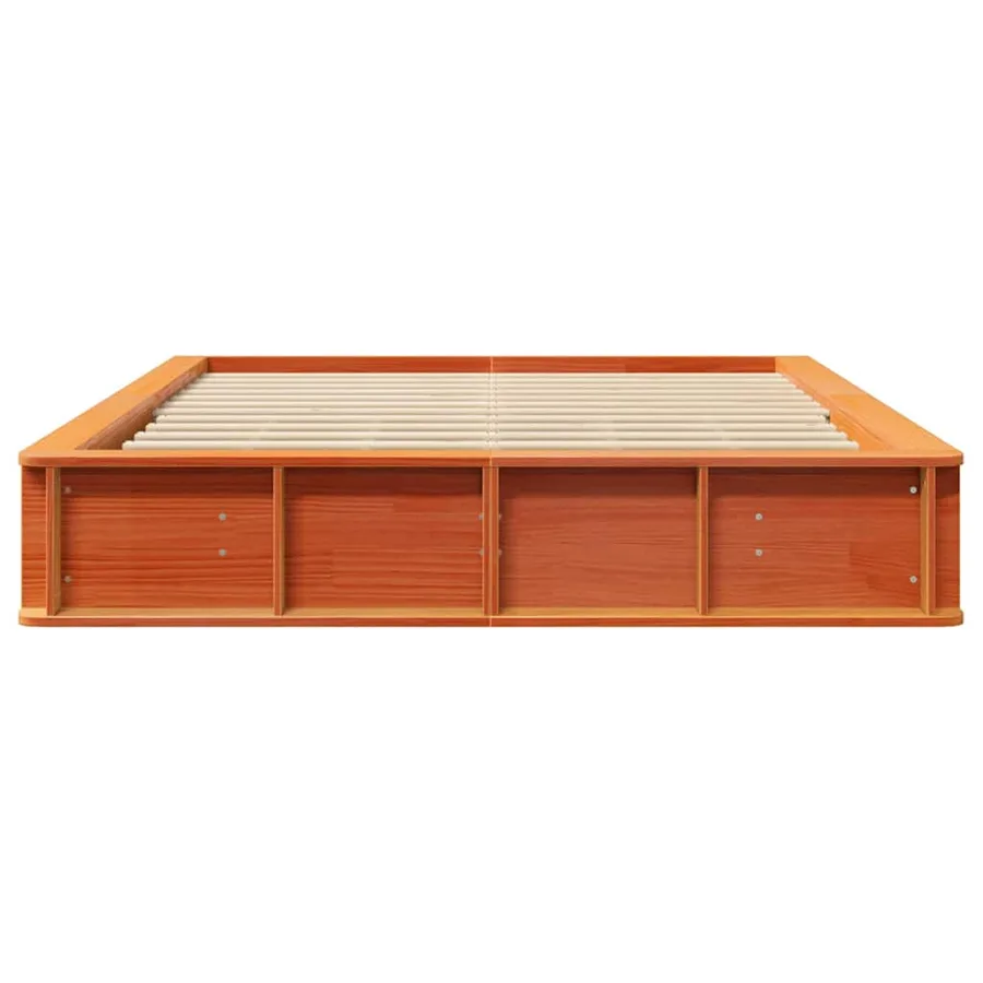 Cadre de lit Cire marron 150 x 200 cm Bois de pin massif - 5