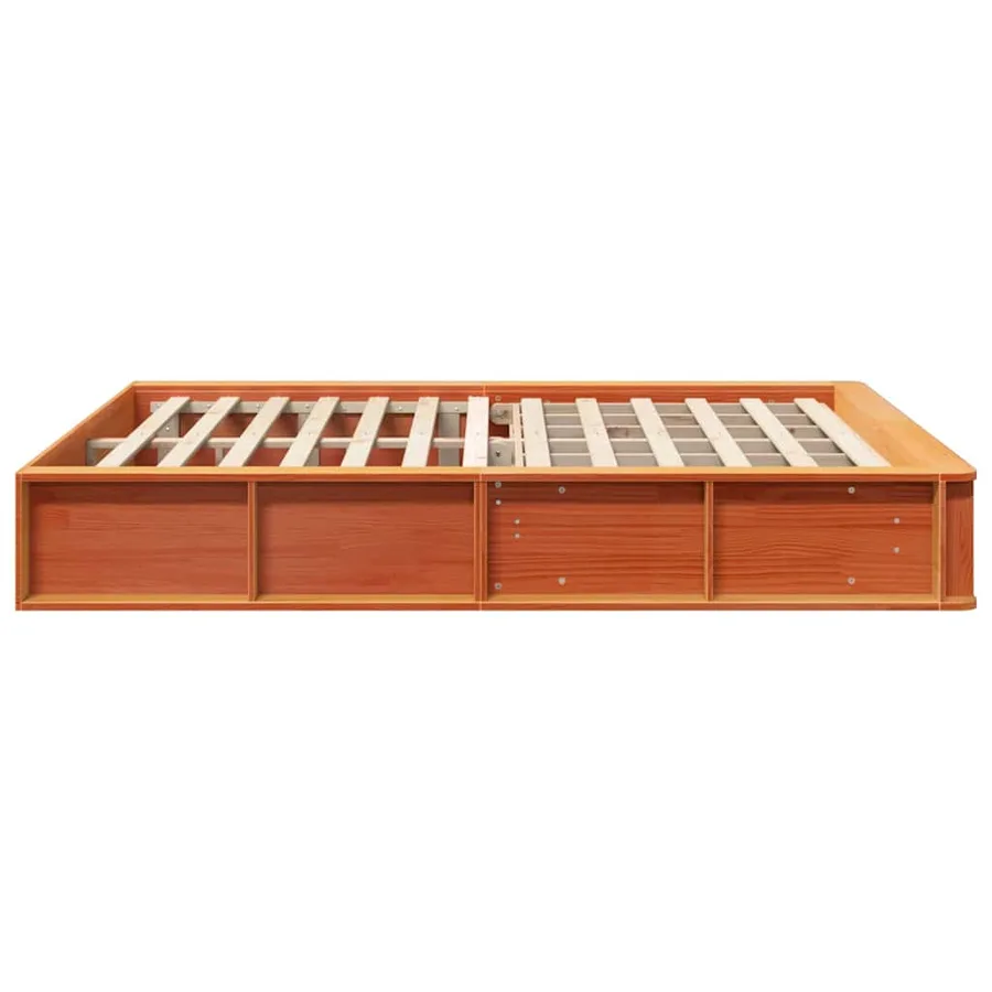 Cadre de lit Cire marron 150 x 200 cm Bois de pin massif - 6