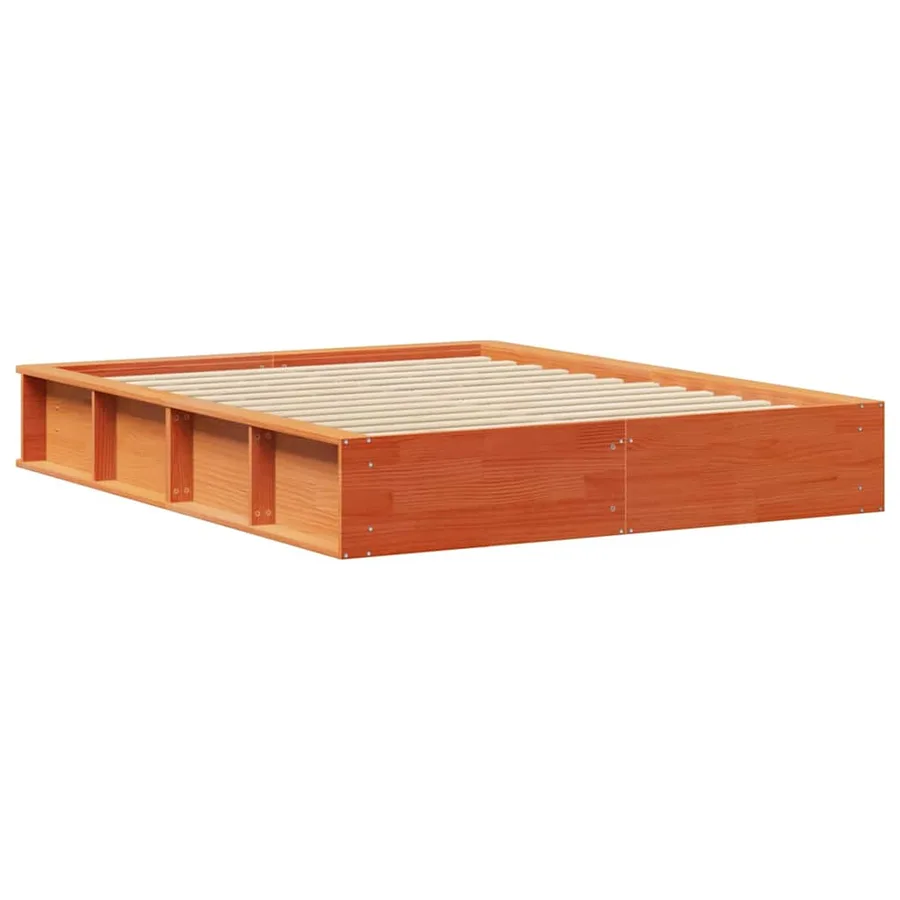 Cadre de lit Cire marron 150 x 200 cm Bois de pin massif - 7
