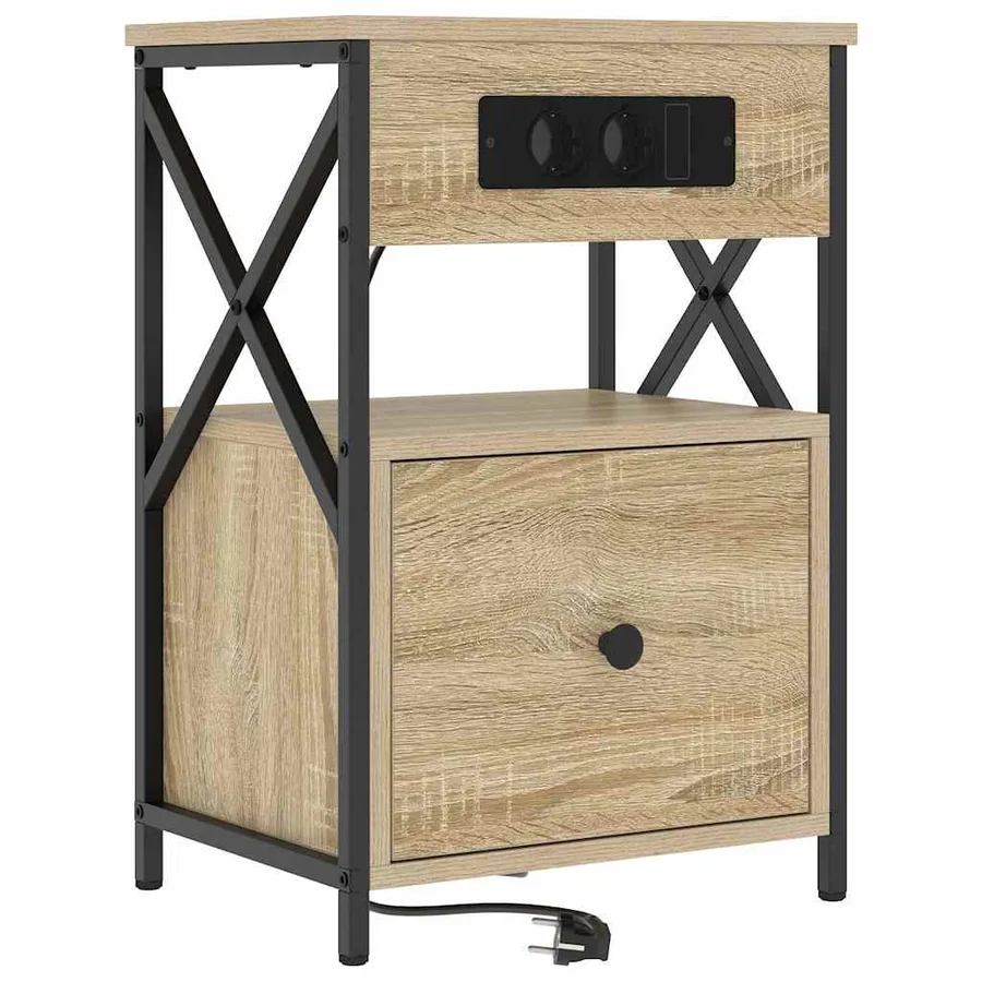 Cabinet de chevet avec tiroir Chêne Sonoma 40 x 31 x 60 cm - 2