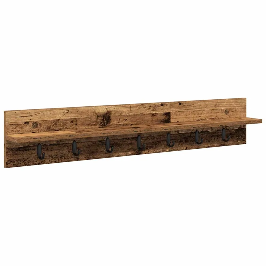Porte-manteau mural Bois ancien 100 x 10,5 x 18 cm - 2