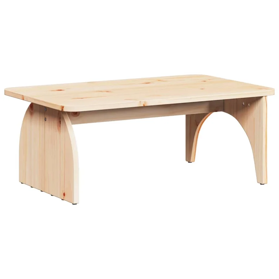 Table basse Naturel 80 x 50 x 31 cm Bois massif en pin - 2