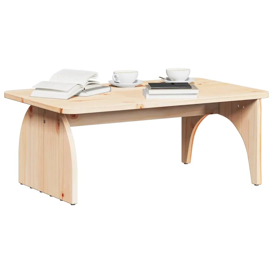 Table basse Naturel 80 x 50 x 31 cm Bois massif en pin - 3