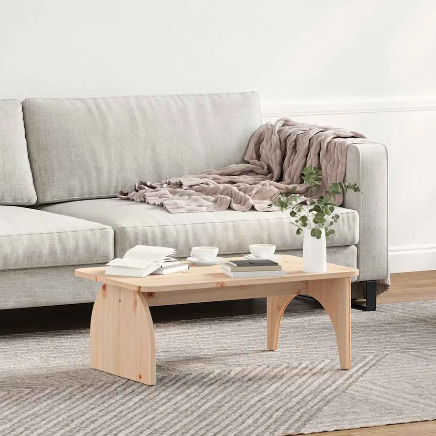 Table basse Naturel 80 x 50 x 31 cm Bois massif en pin - 4