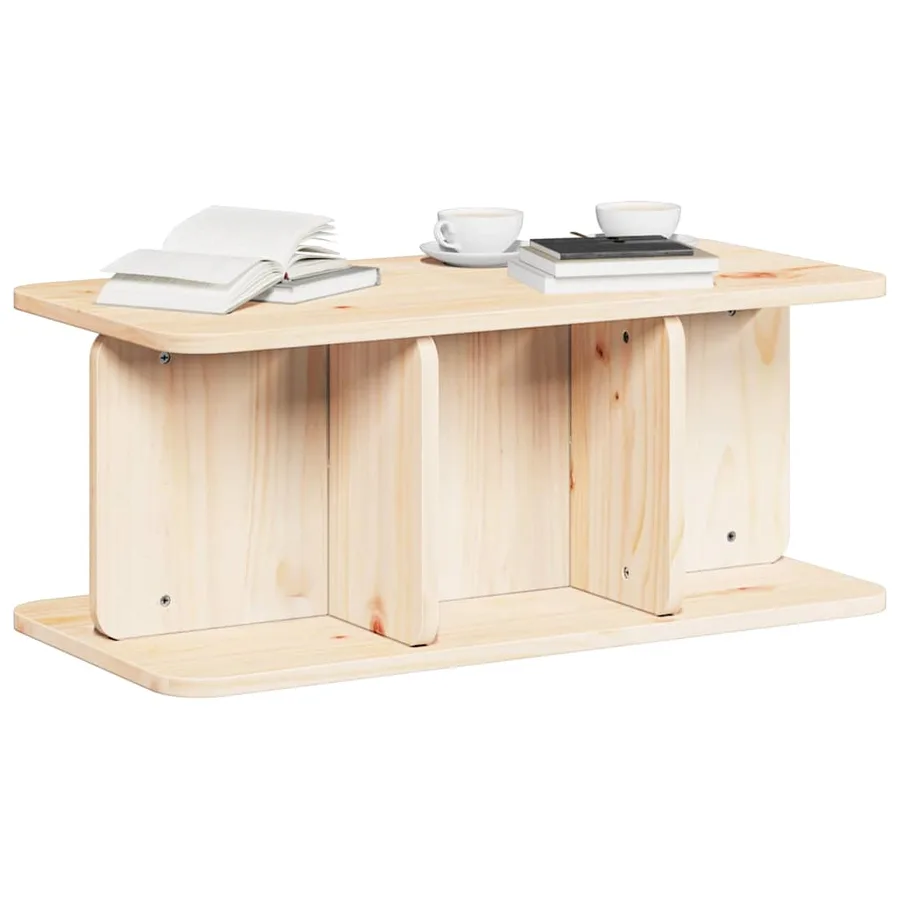 Table basse Naturel 80 x 39,5 x 33,5 cm Bois massif en pin - 3