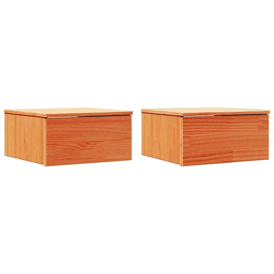 Table de chevet avec tiroir 2 pcs Brun cire 37 x 35 x 18,5 cm - 2