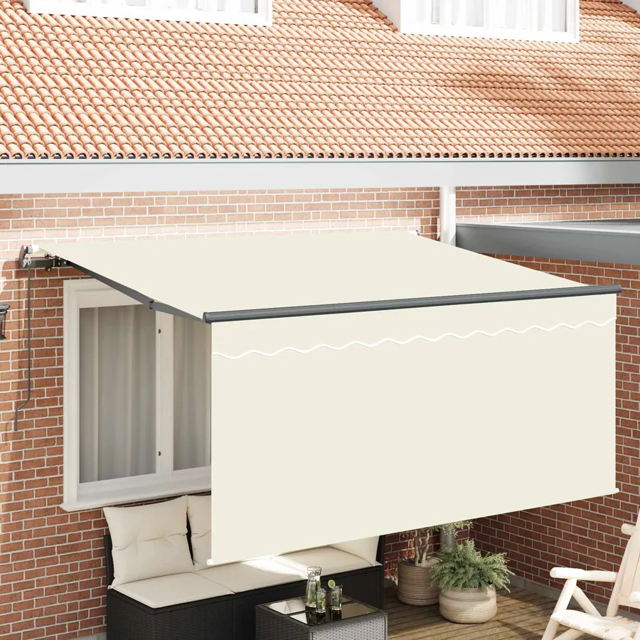 Auvent Rétractable Crème 300 x 200 cm Polyester et Aluminium