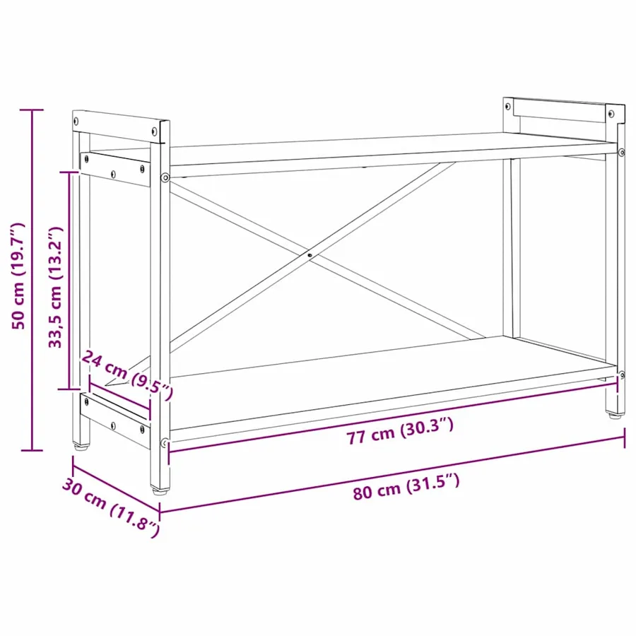 Étagère Bois ancien 80 x 30 x 50 cm Bois d'ingénierie - 12