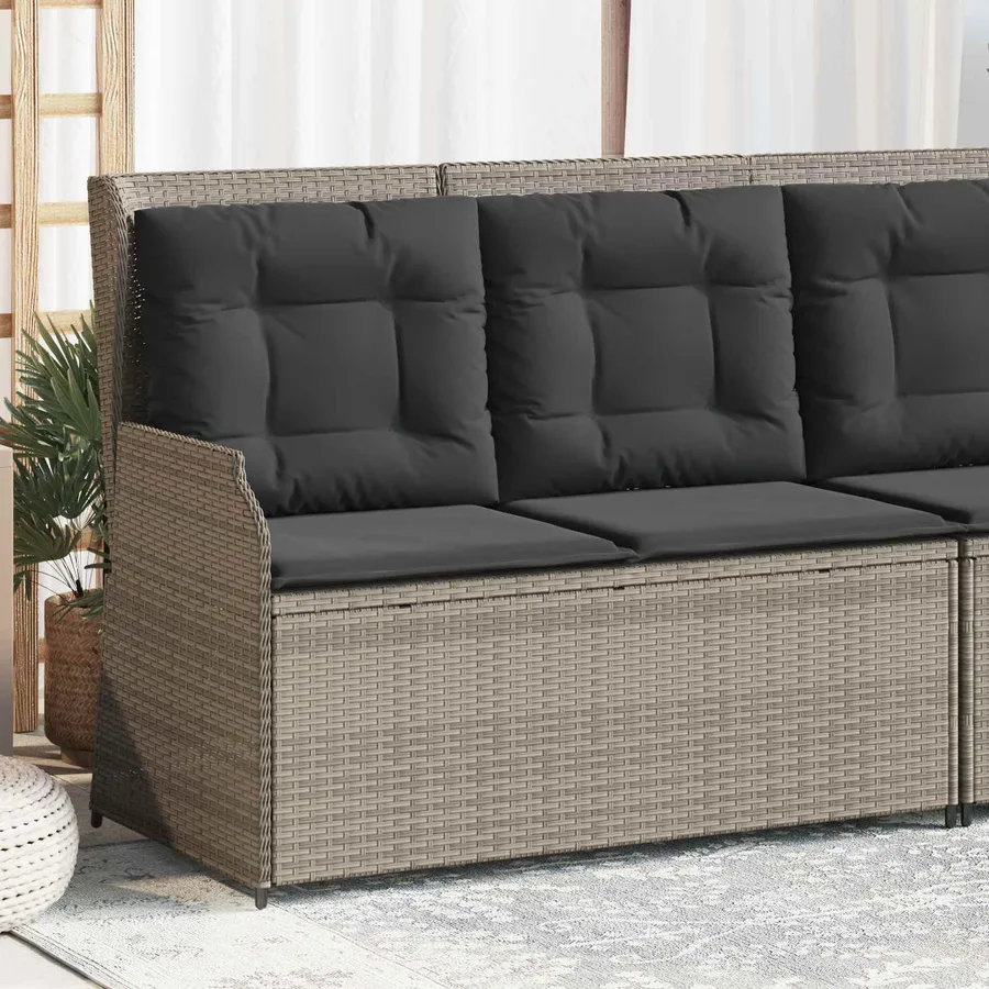 Banc de jardin Gris clair polyrotin - 3