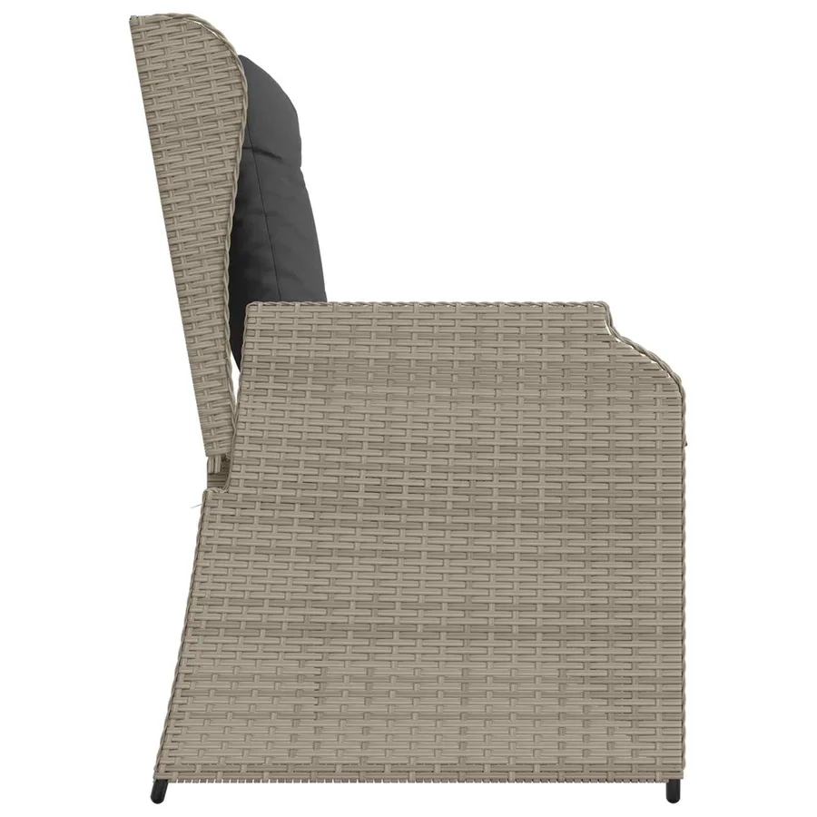 Banc de jardin Gris clair polyrotin - 5