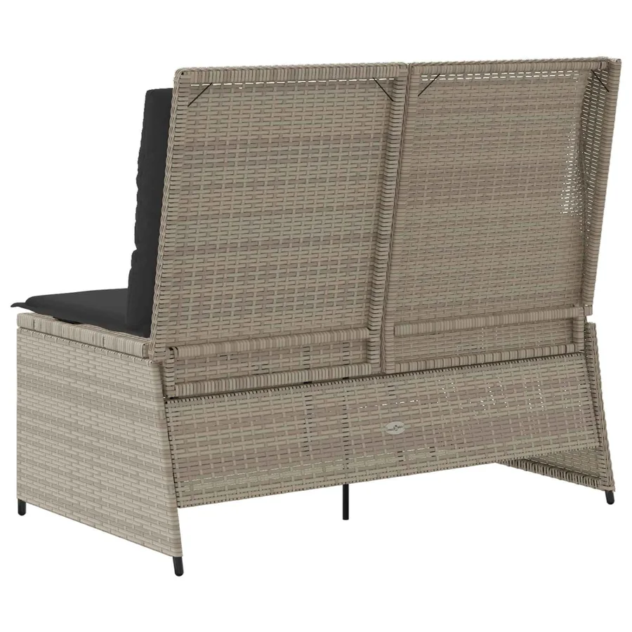 Banc de jardin Gris clair polyrotin - 6