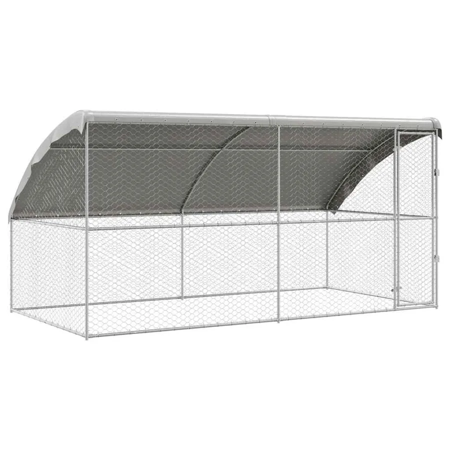 Kennel pour Chiens 2 pcs Argenté 4 x 2 x 2 m Acier galvanisé - 2