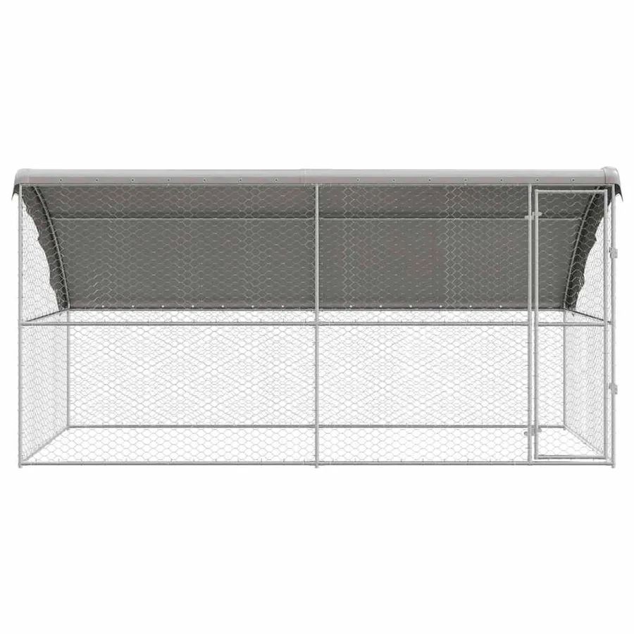 Kennel pour Chiens 2 pcs Argenté 4 x 2 x 2 m Acier galvanisé - 4