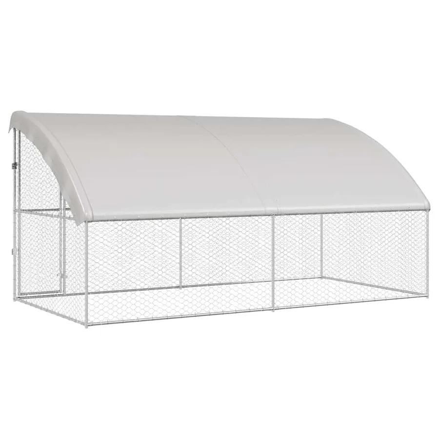 Kennel pour Chiens 2 pcs Argenté 4 x 2 x 2 m Acier galvanisé - 6