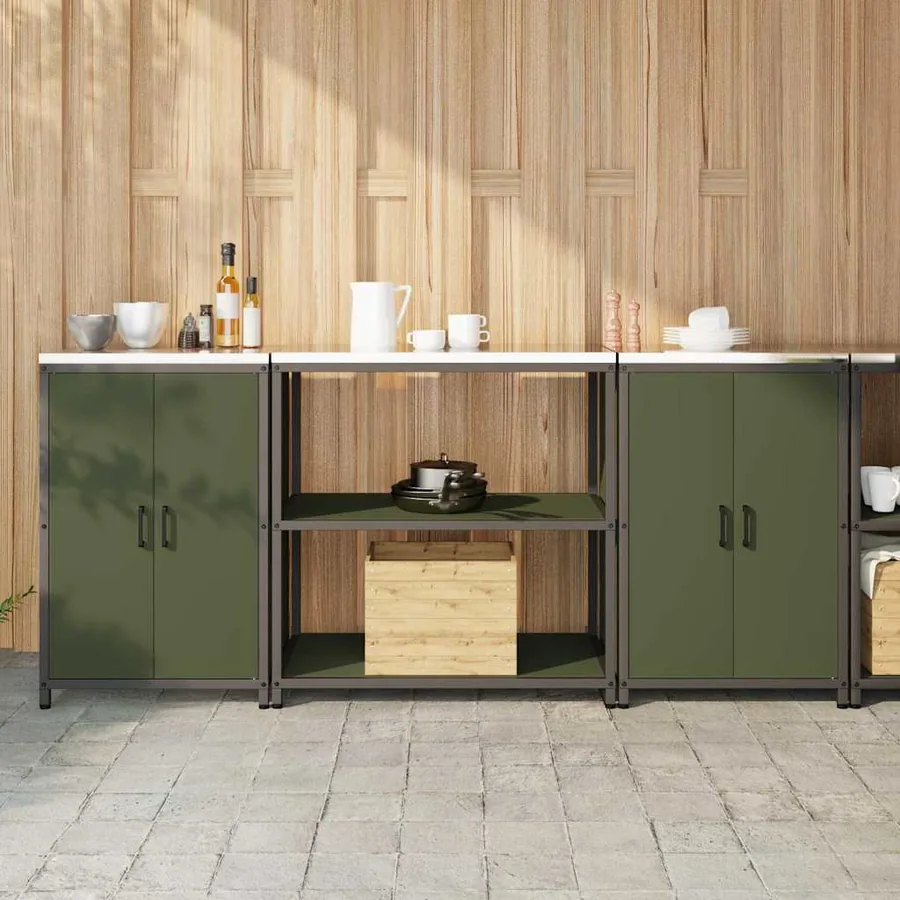 Ensemble de rangement cuisine HATTEM 3 pcs Vert olive