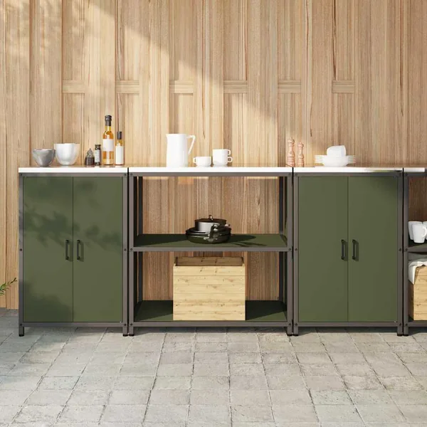 Ensemble de rangement cuisine HATTEM 3 pcs Vert olive