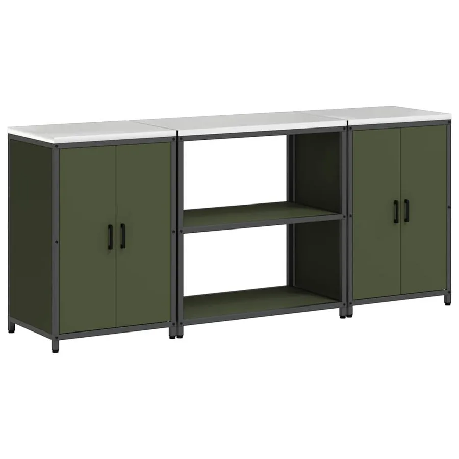 Ensemble de rangement cuisine HATTEM 3 pcs Vert olive - 2