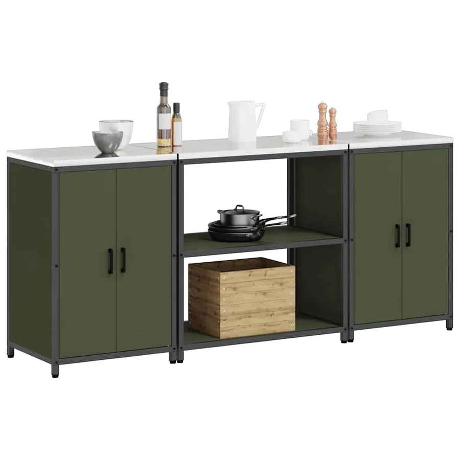 Ensemble de rangement cuisine HATTEM 3 pcs Vert olive - 3