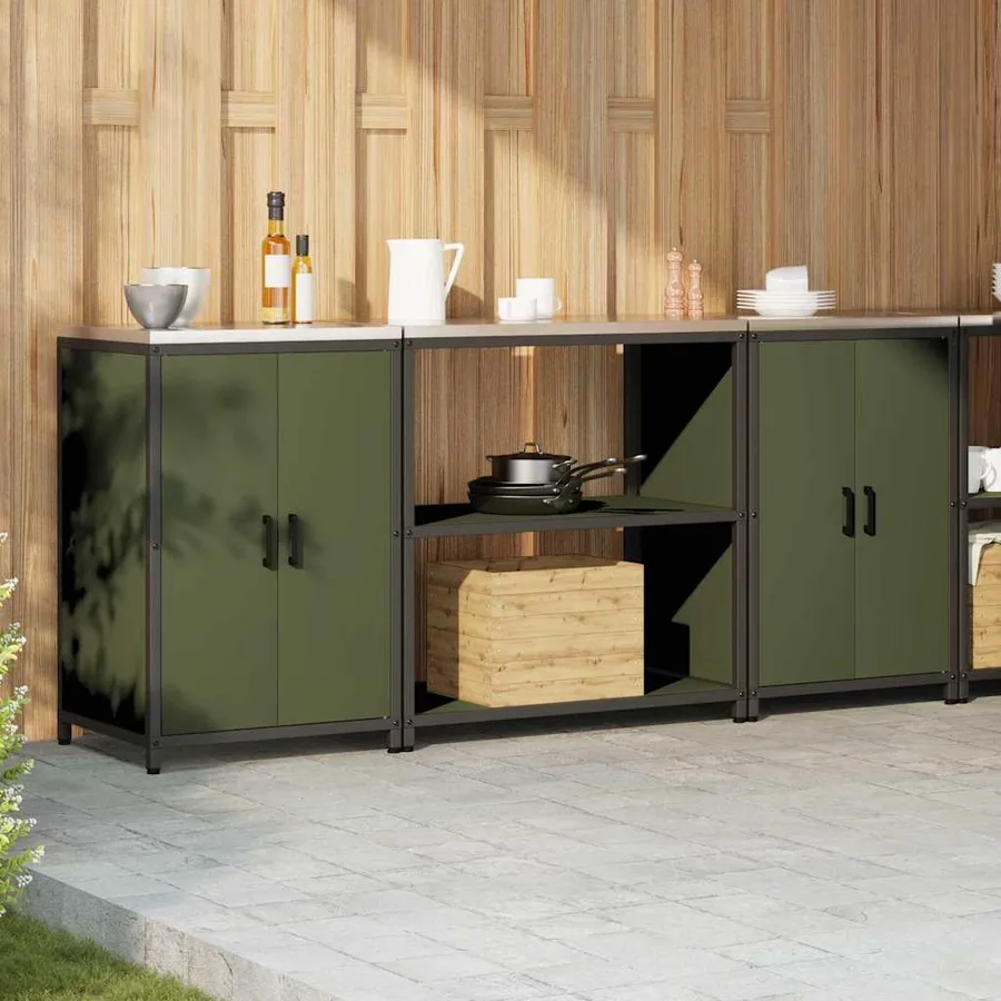 Ensemble de rangement cuisine HATTEM 3 pcs Vert olive - 4