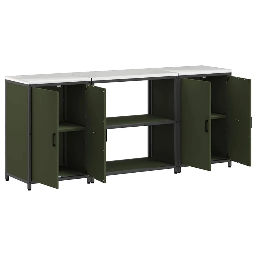 Ensemble de rangement cuisine HATTEM 3 pcs Vert olive - 9
