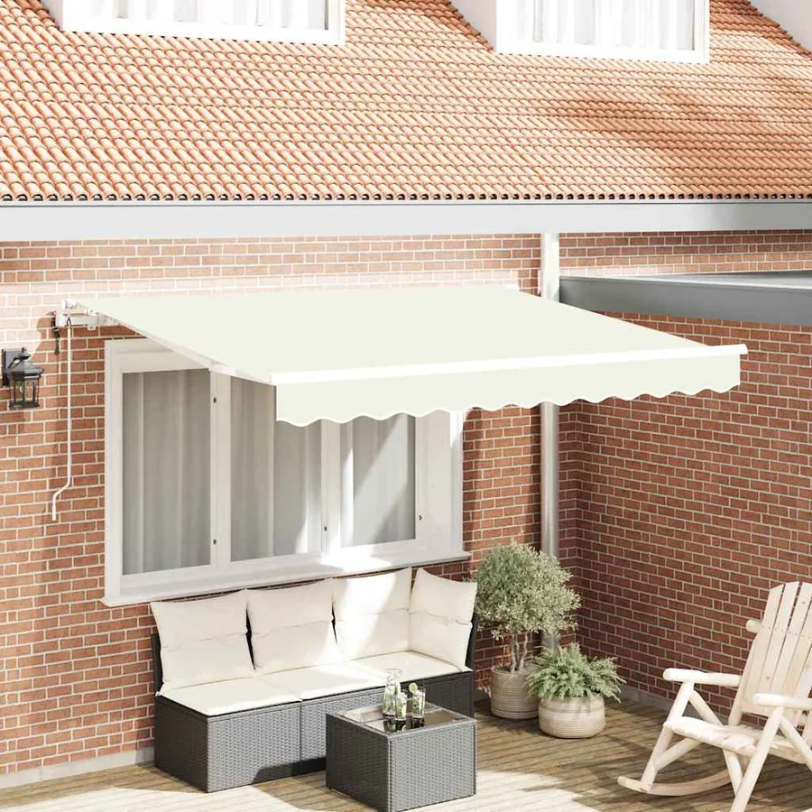 Auvent Rétractable Crème 250 x 200 cm tissu