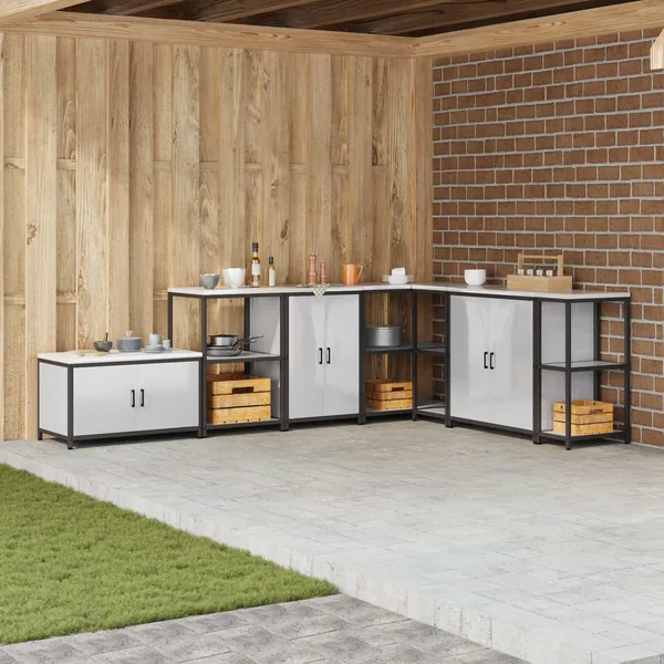 Rangement de cuisine HATTEM Argenté 60 x 50 x 92 cm Acier