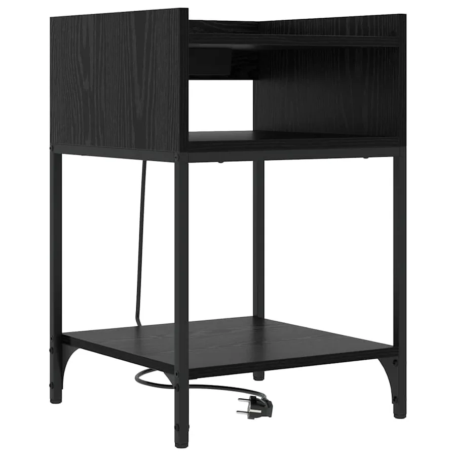 Cabinet de chevet avec étagère 2 pcs Chêne noir 40 x 40 x 61 cm - 5